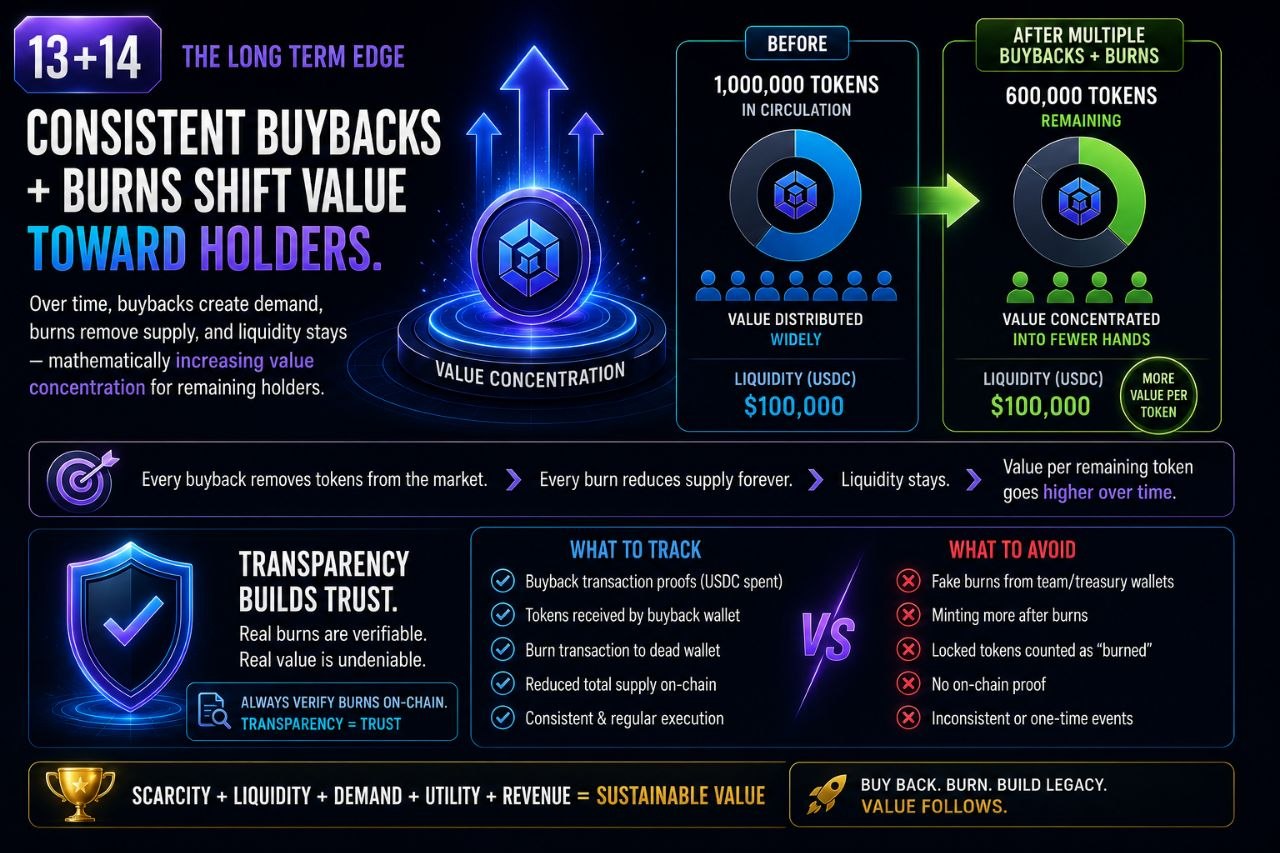 Long-term edge of transparent buyback and burn systems